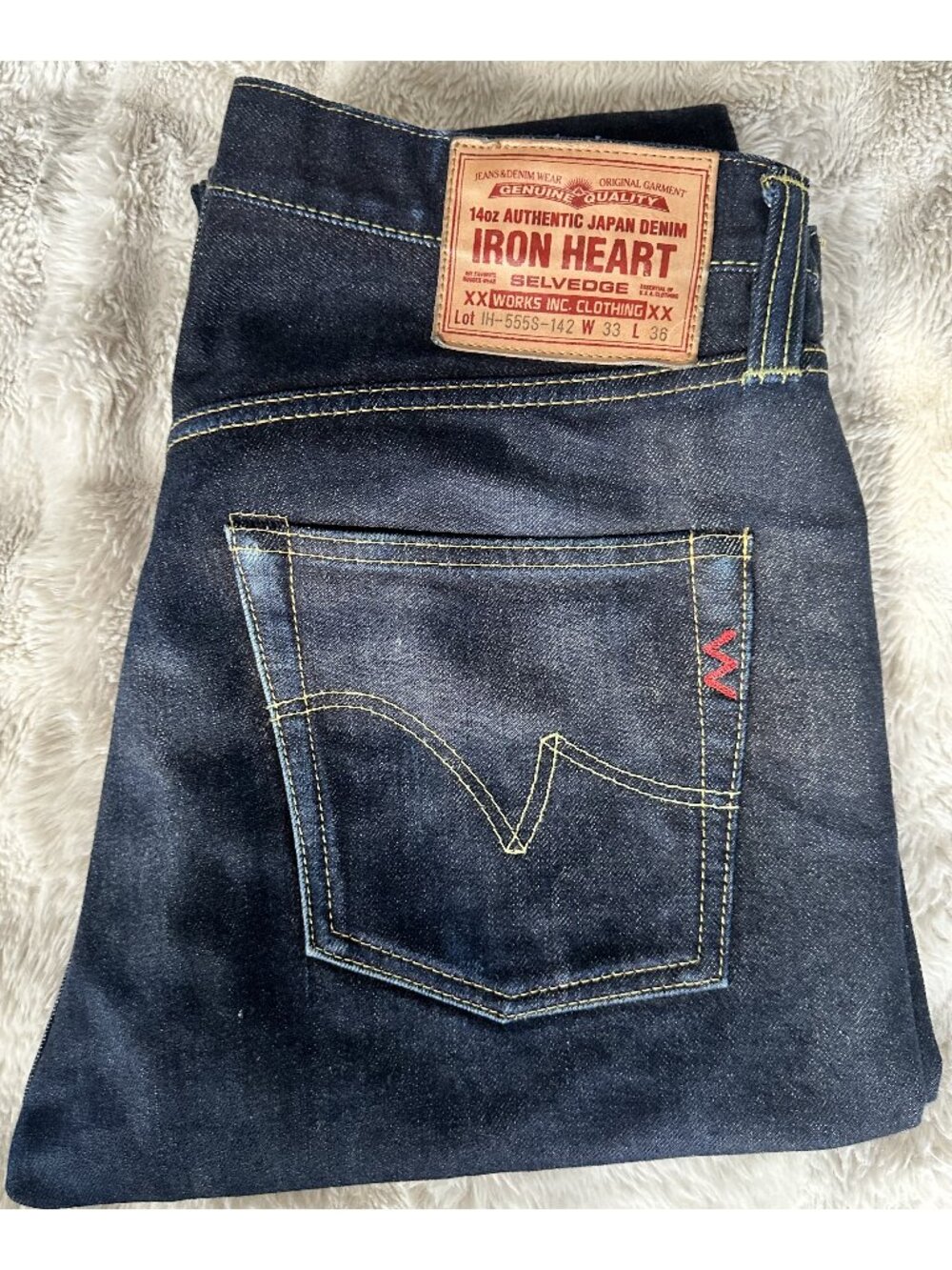 Iron Heart IH-555S-142 14oz Selvedge Denim Super Slim Tapered Jeans W33 Indigo